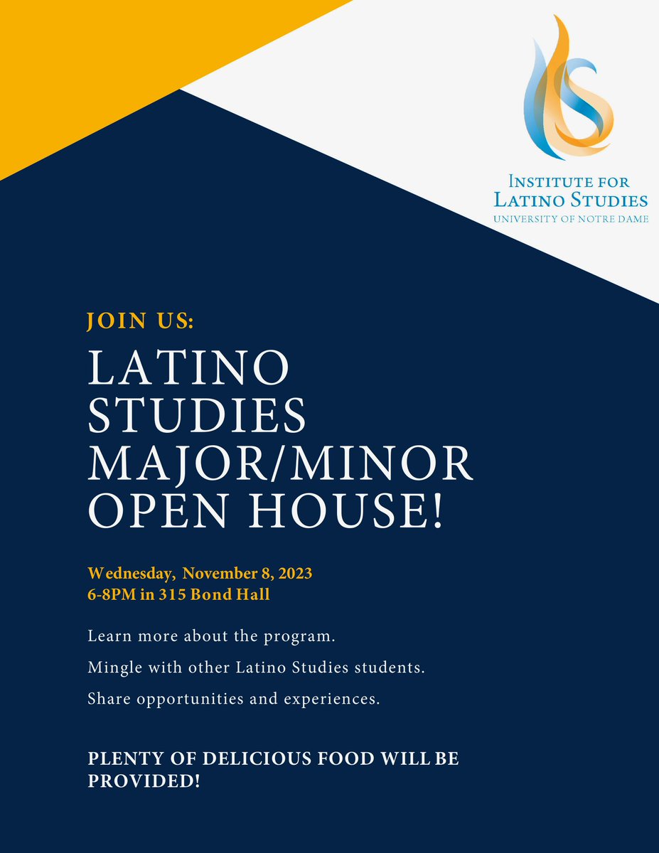 In less than two weeks, Notre Dame’s I statute for Latino Studies will be hosting an open house! Learn more about the program and their course offerings on November 8th!