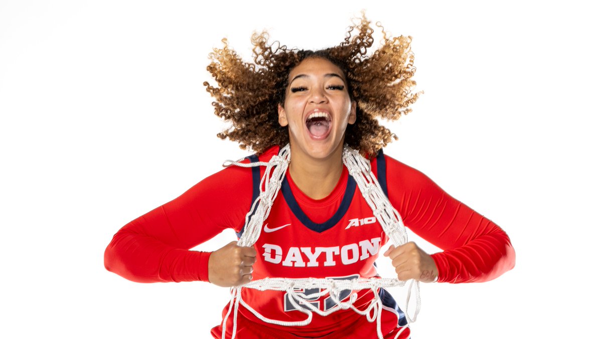 A10WBB's tweet photo. Flying high with @DaytonWBB's Mariah Perez and Coach Tamika Williams-Jeter at #A10MediaDay 📸 https://t.co/dshv5u6tFD