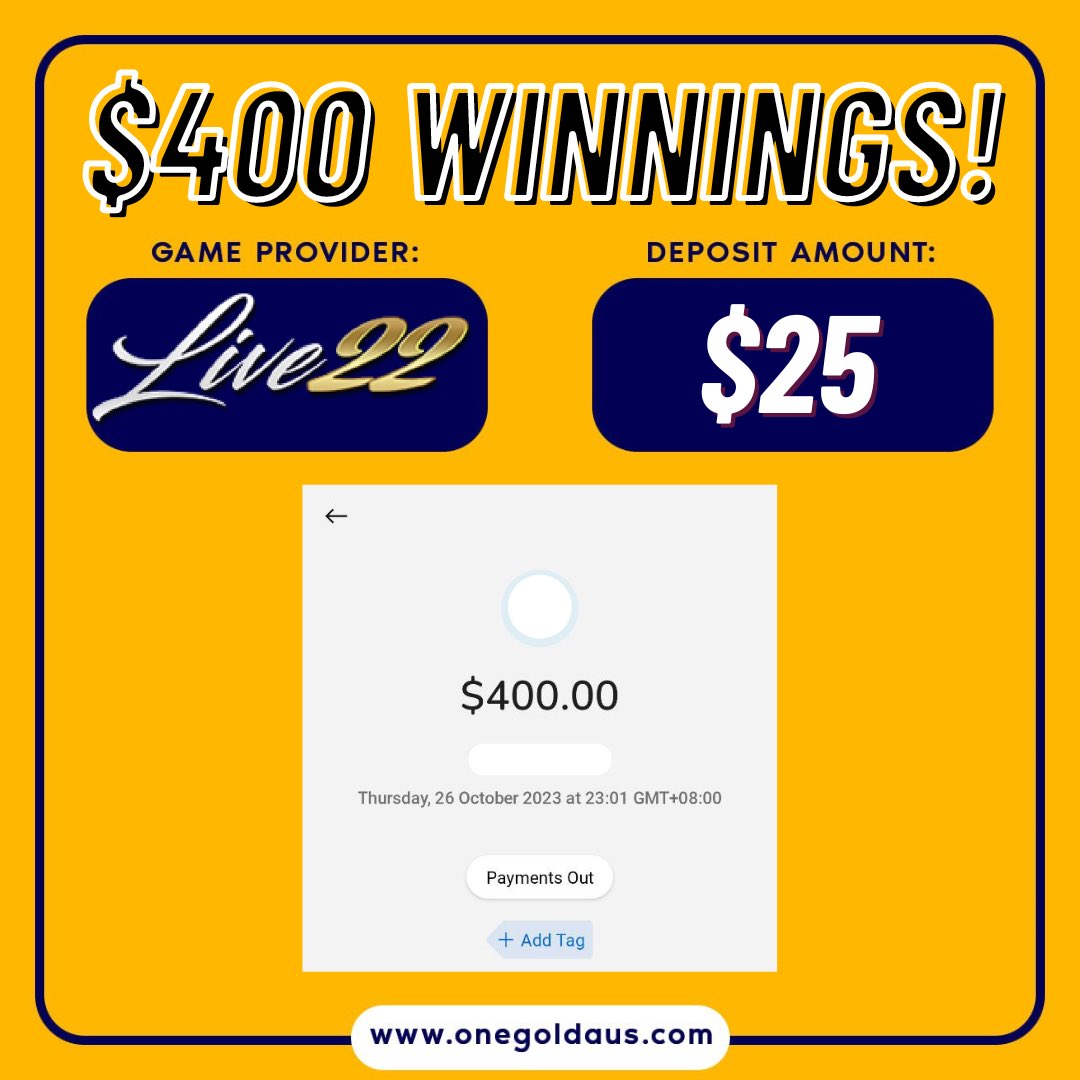 OneGoldAus's tweet photo. 🎉HALL OF FAME🎊

⚡️Game platform : LIVE22
☄️Game : BUFFALO BLAZE
✔️Deposit amount : $25
💲Winning amount : $400

Congratulations to our winner 🏆

🌐Play now : https://t.co/Hhxcr3RdQ7
📞 Whatsapp : https://t.co/WmJCtcIKVo https://t.co/7ESX6kKqLB