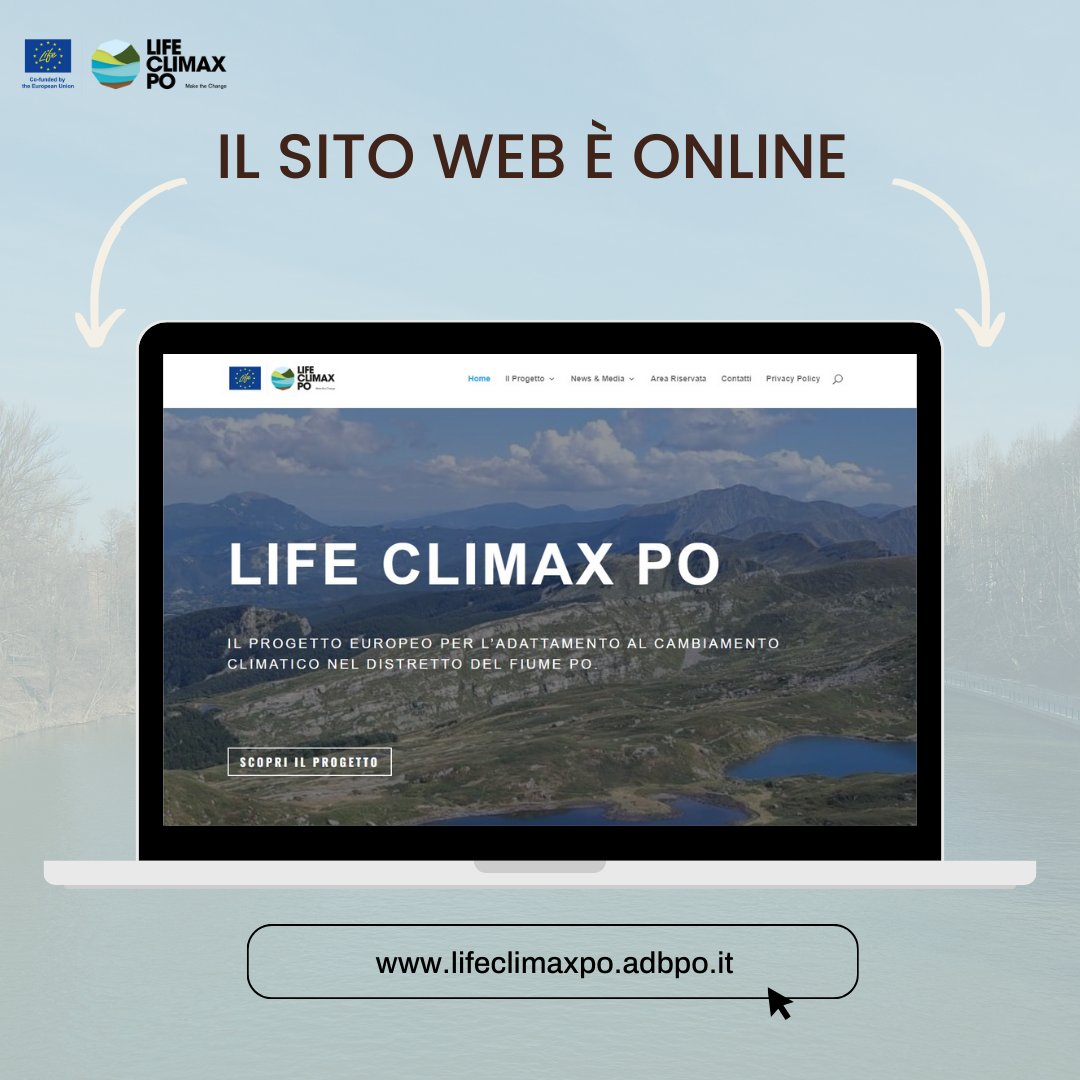 🖥️ Il nostro sito è online! 
Ora potete trovare tutte le informazioni sul nostro progetto, dalle ultime notizie alle attività in corso.
Scopri di più su ➡️lifeclimaxpo.adbpo.it

#LIFEproject #ClimateAction #Sostenibilità #River #lifeprogramme #watermanagement #fiumepo
