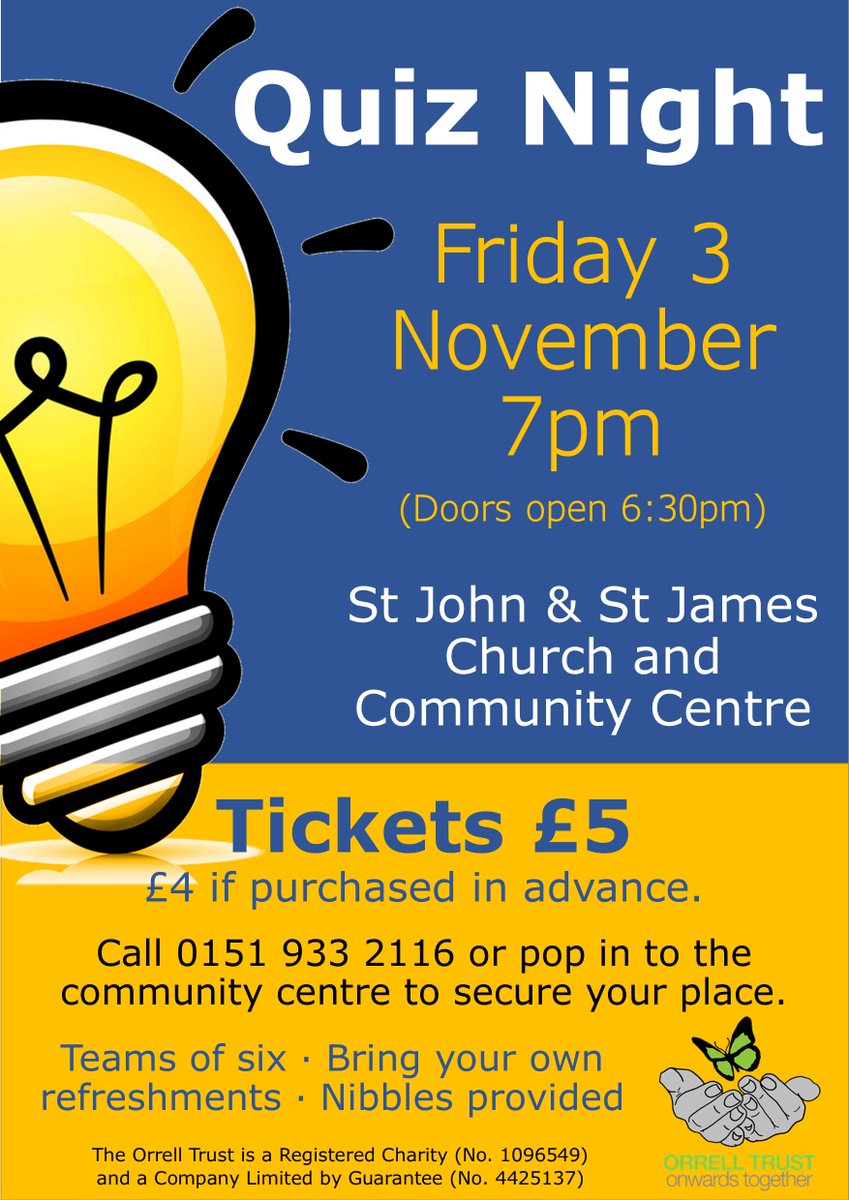 Our Quiz Night just might be the hottest ticket in town. Have you got yours yet? Join us on Friday 3 November at 7pm