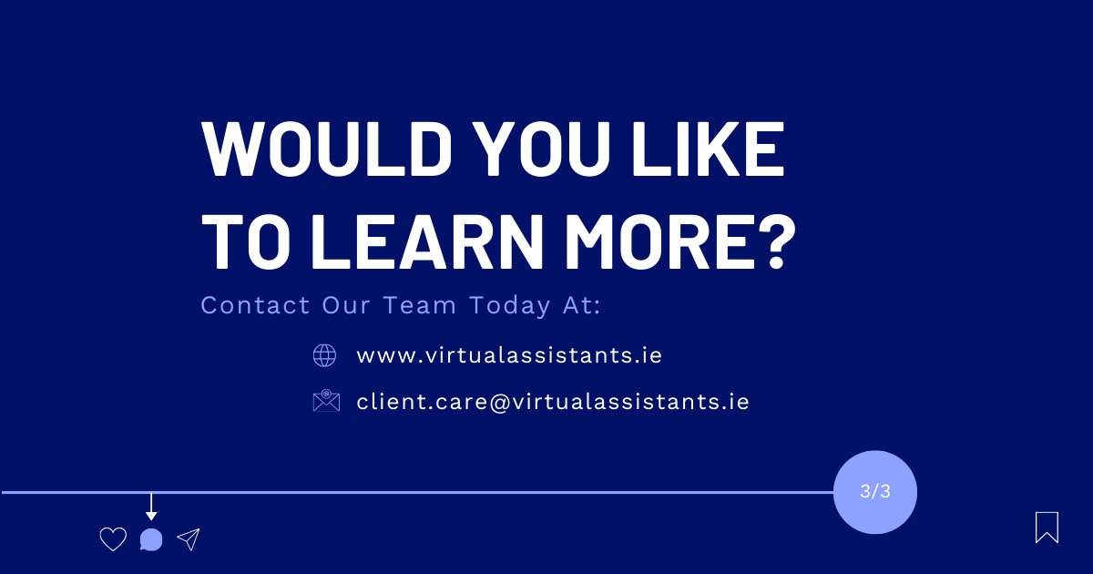Affordable Support: Elevate Your Business Without Breaking the Bank!

Ready to boost productivity, save money and streamline your business for success? It all starts with a free consultation. Reach out to us today:

🌐 virtualassistants.ie/consultation

#VirtualAssistant #AffordableSupport