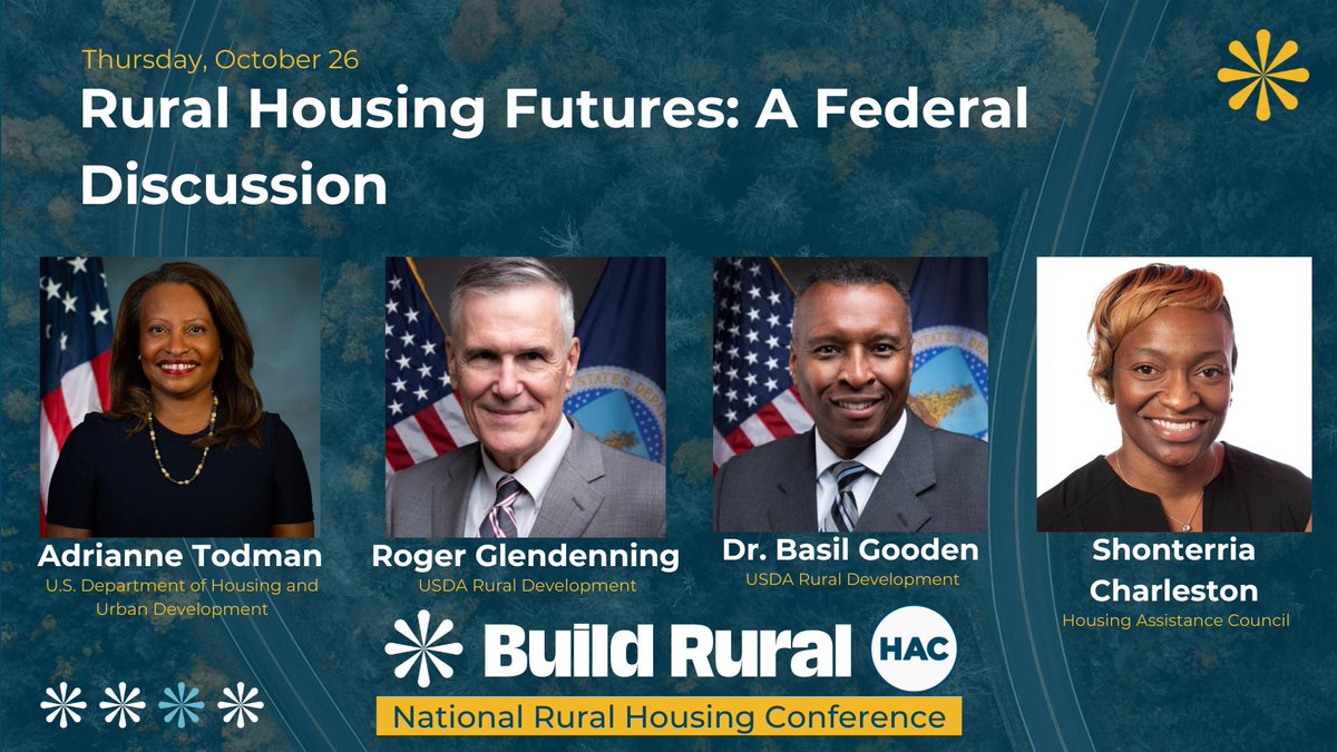 RuralHome's tweet photo. #BuildRural
Starting now - Rural Housing Futures: A Federal Discussion
Join us in the Presidential Ballroom or via livestream as Roger Glendenning and Dr. Basil Gooden discuss what is trending rural housing from the administration.
Link to stream live: https://t.co/1Yi2qAn4MS https://t.co/DfHVbpPGHf