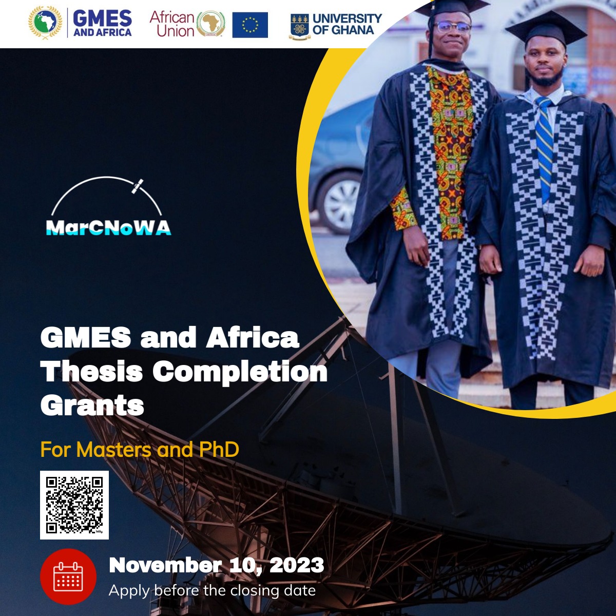 Are you currently enrolled in a postgraduate program in North or West Africa? Are you utilising Earth observation data for marine and coastal areas management? 🛰️🌍 MarCNoWA/GMES & Africa is offering up to €4K in grants!! more info bit.ly/MarCNoWA2023Gr… #Scholarships #grants