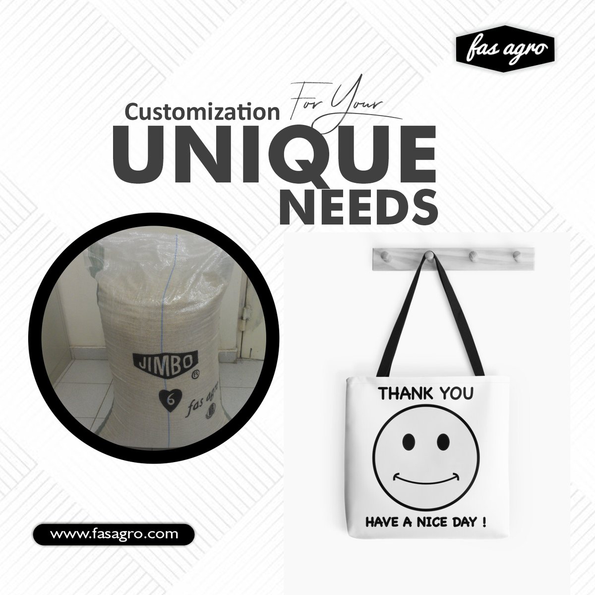 Fasagro1989's tweet image. Tailor-made solutions for farmers and manufacturers! Discover how Fas Agro Sacks' customizable options allow you to create packaging that perfectly suits your requirements, from size to branding. Your vision, our creation.
visit: fasagro.com

 #CustomizedPackaging