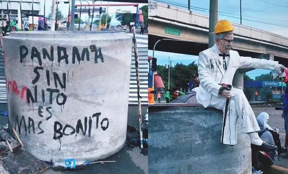 elchicoc9's tweet photo. ___ Hasta el coronel sanders esta 
en la protesta.  😎 https://t.co/GjTm68vDnn