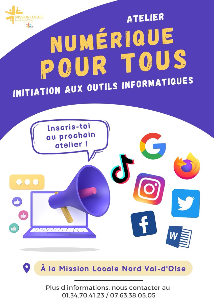 MLNord95's tweet photo. 👋🏼 La @MLNord95 te propose des ateliers variés et adaptés pour t'aider dans tes recherches d'#emploi ou de #formation.

Rejoins-nous lors de nos prochains ateliers et donne un nouvel élan à tes projets professionnels !😊🚀 https://t.co/jrrB7r3M1E