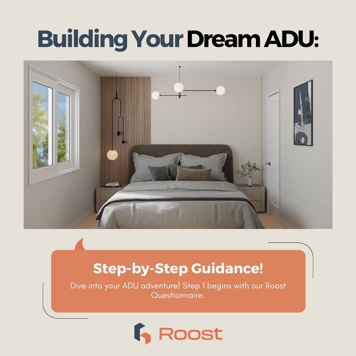 roostadu's tweet image. Dive into your ADU adventure! Step 1 begins with our Roost Questionnaire. 
Connect with us on our website, and together, let's shape your dream ADU! 🏡✨
.
To explore more, visit our website: roostadu.com
.
#roostadu #adujourney #dreamhome