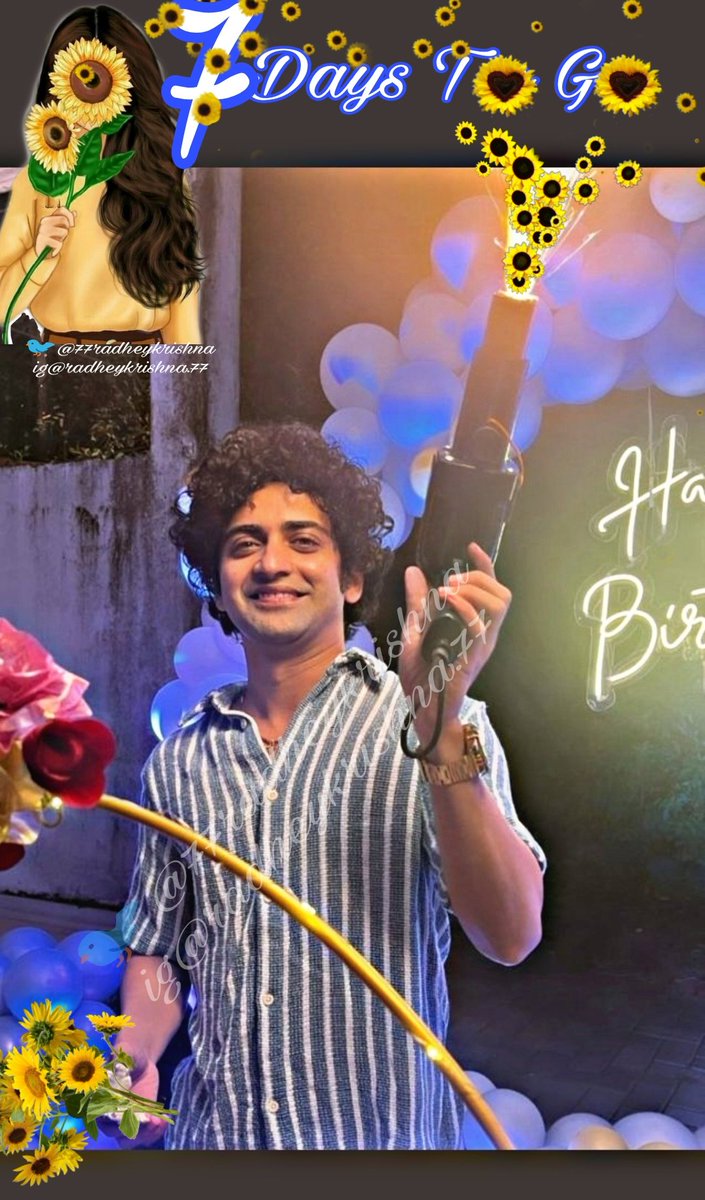 77Radheykrishna's tweet photo. COUNTDOWN🕛BEGINS
7 DAYS TO GO FOR THE FRAFRANCES OF SUNFLOWER🌻
And For MEMORABLE MOMENTS OF EVERY HOUR✨✍️
#MyInk @Beatking_Sumedh
#SumedhDivasComingSoon
#SUMEDHCHAJANMOTSAV #SumedhMudgalkar 
#Sumedhians https://t.co/G5NZTshzFI