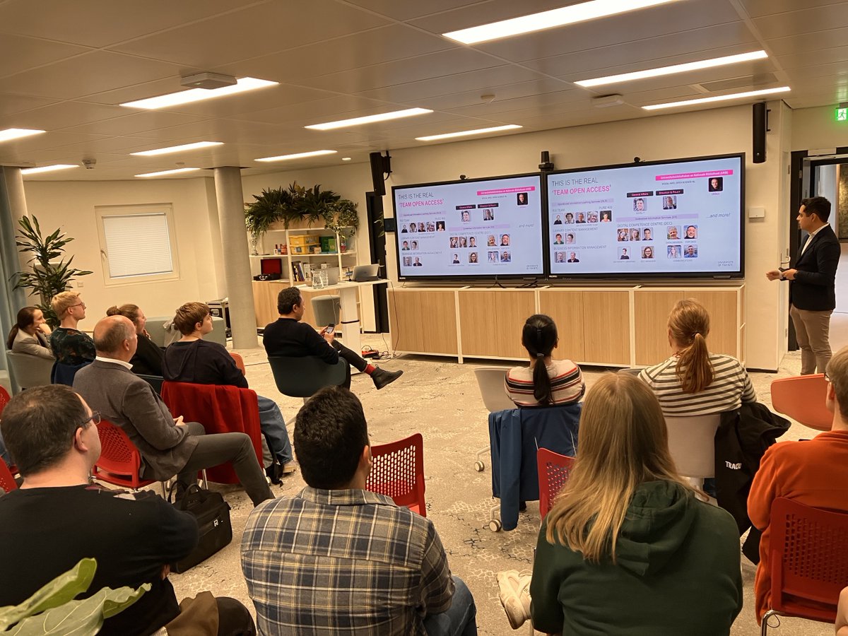 Celebrating Open Access week at the Open Science Day at <a href="/UTwente/">University of Twente (inactive)</a> today! Did you know that <a href="/UTwente/">University of Twente (inactive)</a> published 95% of their research in open access journals in 2022?

We are very excited to see #OpenAccess becoming the norm in our community!
shorturl.at/dmxyY
<a href="/utwentedcc/">@University of Twente - Digital Competence Centre</a>