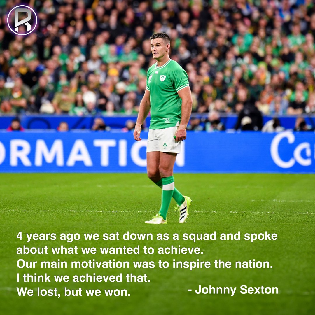 TheRugbyPod's tweet photo. Johnny Sextons parting words as he retires from the game 💚

#rugbyworldcup #rwc2023 #ireland #irishrugby https://t.co/JvVtH0s6D4