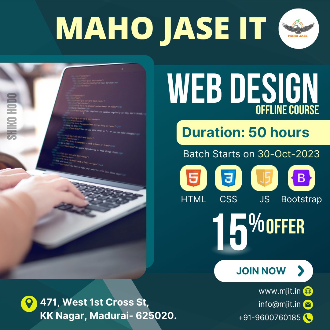 mahojase's tweet image. Explore the World of Web design💻
Grab this Special Offer
#specialoffer #webdesign #htmltraining #css #js #bootstrap #development #programming #coding #limitedseatsavailable #offer #website #technology #festivaloffer #mjit #offlinecourse #maduraitechnical #technictraining