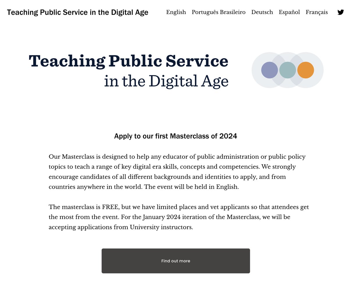 At @TPSDigitalAge, we have just set the dates for a new masterclass for university professors and instructors. So, if you are new to teaching or you want to redesign your existing courses and make them ready for the digital age, we are offering a free review of our syllabus: