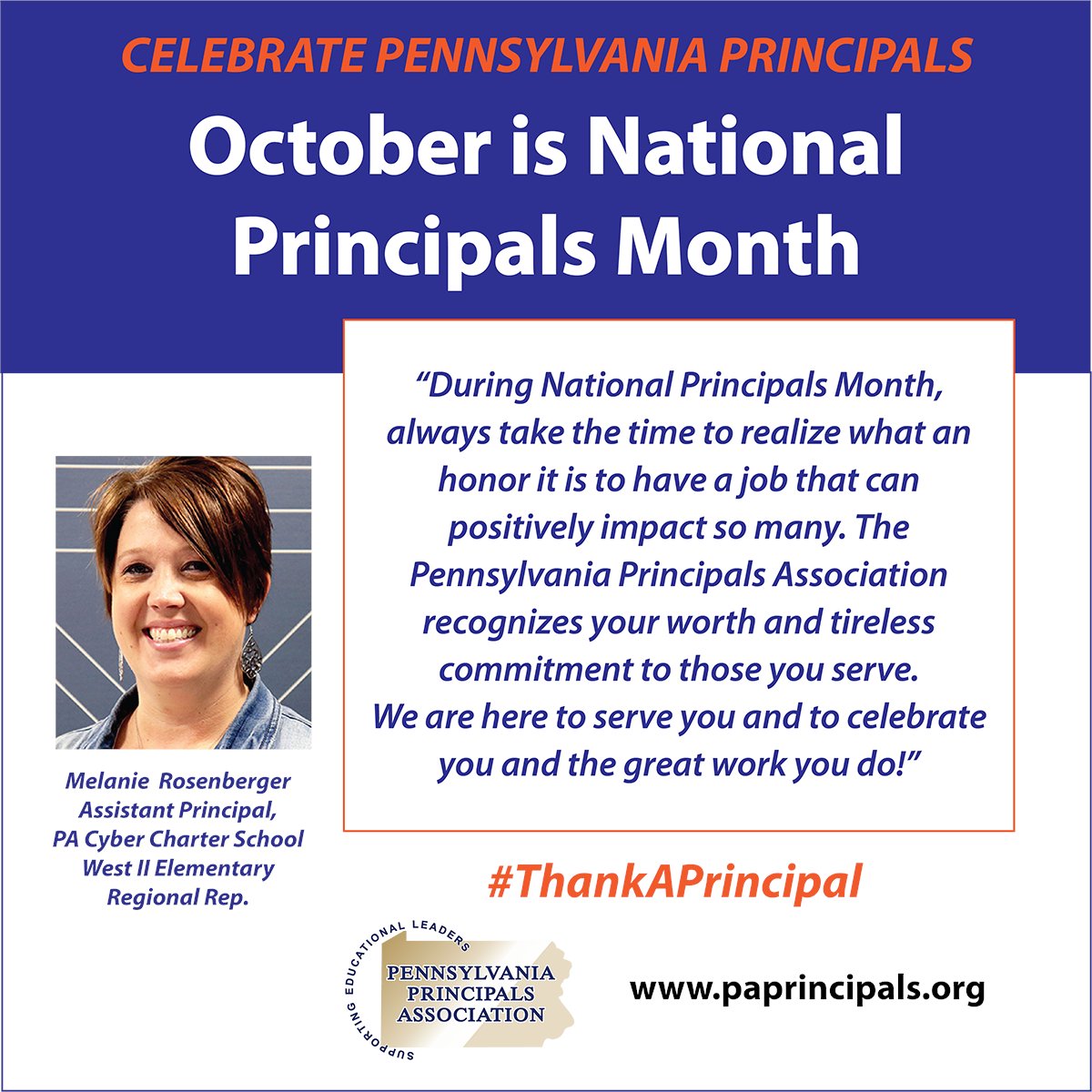 It’s not easy to be a principal. That’s why it’s so important to recognize school leaders from elementary to high school during National Principals Month. We salute YOU! #ThankAPrincipal #PAPRINCIPALS @NAESP @NASSP @MRosen1848 @PACyber