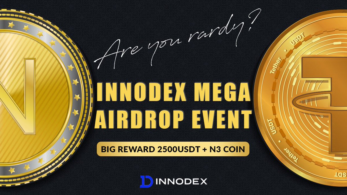 INNODEX X Zealy Opening of N3 Mega #Airdrop Event! Get airdrop of new coin set to rise when the #Bullmarket starts! The one who seizes the opportunity first is the winner! No risk, high return! 💰Total prize N3 Coin + $2,500 📌tinyurl.com/44stxrpf ⏰ ~2023.11.08 1:00 (UTC)