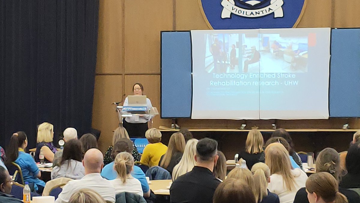 Fantastic to hear from @GillianMSweeney about the technology enabled care project work being carried out in stroke at UHW! Great work 👏🎉 #OTPTInnovate23
