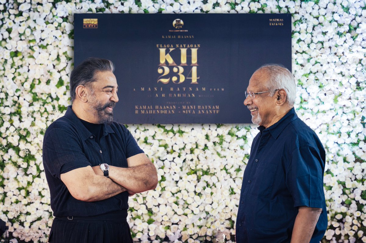 Madras Talkies (@madrastalkies_) on Twitter photo Unified forces of Indian Cinema. Let the celebration begin!
#KH234 #Ulaganayagan #KamalHaasan
#CelebrationBeginsNov7
#HBDUlaganayagan
<a href="/ikamalhaasan/">Kamal Haasan</a> #ManiRatnam <a href="/arrahman/">A.R.Rahman</a>
#Mahendran <a href="/bagapath/">Siva Ananth</a> <a href="/MShenbagamoort3/">M Shenbagamoorthy</a> <a href="/RKFI/">Raaj Kamal Films International</a> <a href="/RedGiantMovies_/">Red Giant Movies</a> <a href="/dop007/">ravi k. chandran</a> <a href="/sreekar_prasad/">sreekar prasad</a> <a href="/anbariv/">AnbAriv</a> Unified forces of Indian Cinema. Let the celebration begin!
#KH234 #Ulaganayagan #KamalHaasan
#CelebrationBeginsNov7
#HBDUlaganayagan
<a href="/ikamalhaasan/">Kamal Haasan</a> #ManiRatnam <a href="/arrahman/">A.R.Rahman</a>
#Mahendran <a href="/bagapath/">Siva Ananth</a> <a href="/MShenbagamoort3/">M Shenbagamoorthy</a> <a href="/RKFI/">Raaj Kamal Films International</a> <a href="/RedGiantMovies_/">Red Giant Movies</a> <a href="/dop007/">ravi k. chandran</a> <a href="/sreekar_prasad/">sreekar prasad</a> <a href="/anbariv/">AnbAriv</a>