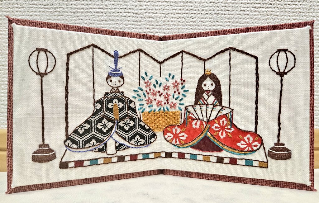 超レア★ フェリシモ◆風流にめぐる季節刺しゅうミニ屏風 12ヶ月完成品◆石井寛子 フェリシモ 石井寛子 刺しゅうミニ屏風 12ヵ月 完成品