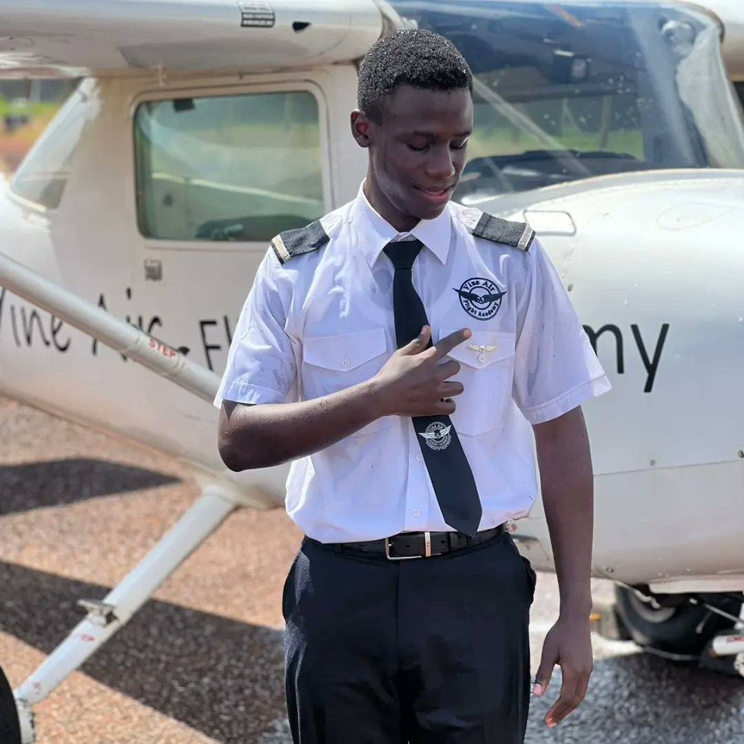 VAFA_Official's tweet photo. In the sunny beautiful morning today, Beraiah Baganja successfully took off and landed safely alone at Vine Air Flight Academy-Jinja Airfield thereby earning his wings and the much coveted title of, "Pilot". We congratulate the youngman and wish him many more happy landings๐๐ฟ https://t.co/Xx7Ob4GHNc
