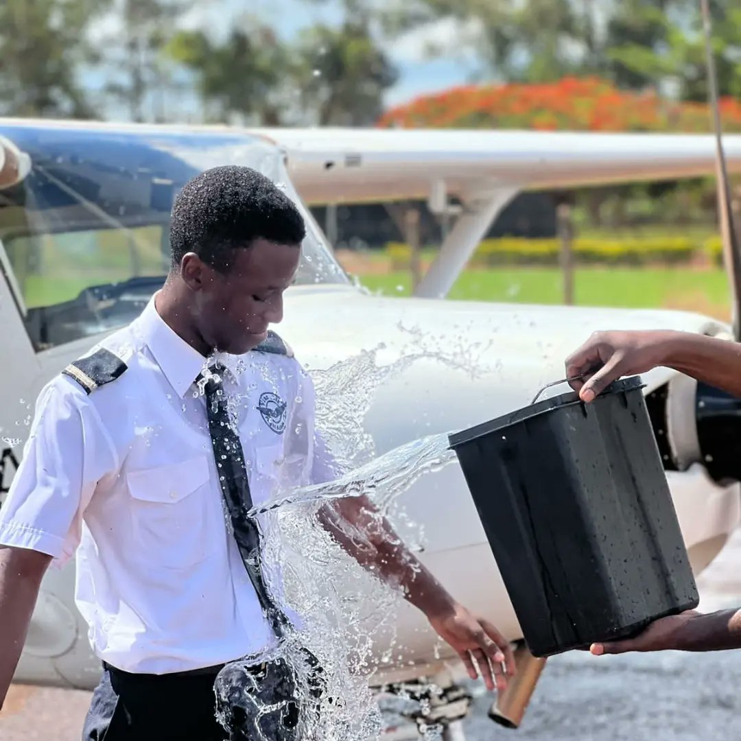 VAFA_Official's tweet photo. In the sunny beautiful morning today, Beraiah Baganja successfully took off and landed safely alone at Vine Air Flight Academy-Jinja Airfield thereby earning his wings and the much coveted title of, "Pilot". We congratulate the youngman and wish him many more happy landings๐๐ฟ https://t.co/Xx7Ob4GHNc