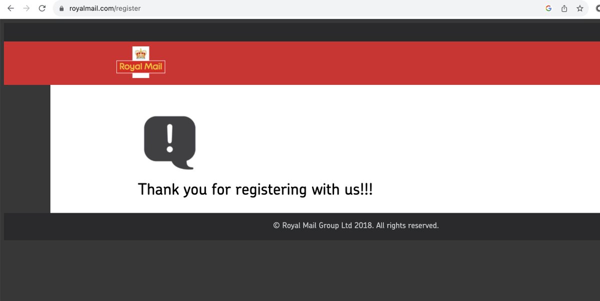 msjadeslaughter's tweet photo. @RoyalMailHelp I need to organise a re-direct as I'm moving house next week, but I have to register in order to do this. However, there's a bug with the ability to register – it just sends you straight to this page. Can you help me please? https://t.co/7lopnrdNcI