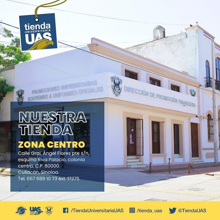 TiendaUAS's tweet photo. Nuestras tiendas oficiales en #Sinaloa, visítalas. #uas #identidad #cln #mazatlán #losmochis https://t.co/mMzC925Y2J