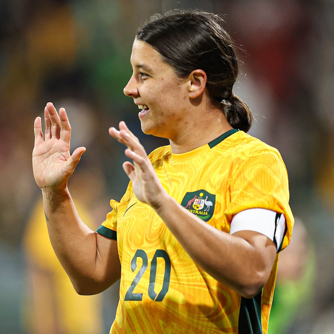 After 14 years of Professional football, Sam Kerr scores an international goal for her home country in her hometown(Perth) in front of a sold out crowd

You can't write a better script than this 😊

#AUSvIRN #Matildas #SamKerr