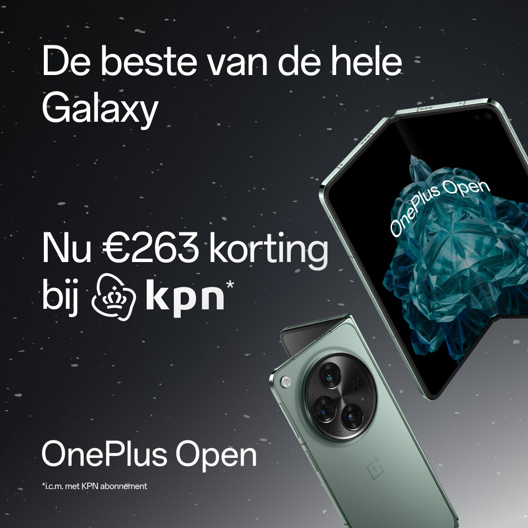 Op zoek naar de beste deal voor de OnePlus Open? 👀 Ga dan snelsnel naar <a href="/KPN/">KPN</a>! Nu €263 voordeel i.c.m. een abonnement 😎

kpn.com/shop/mobiel/on…