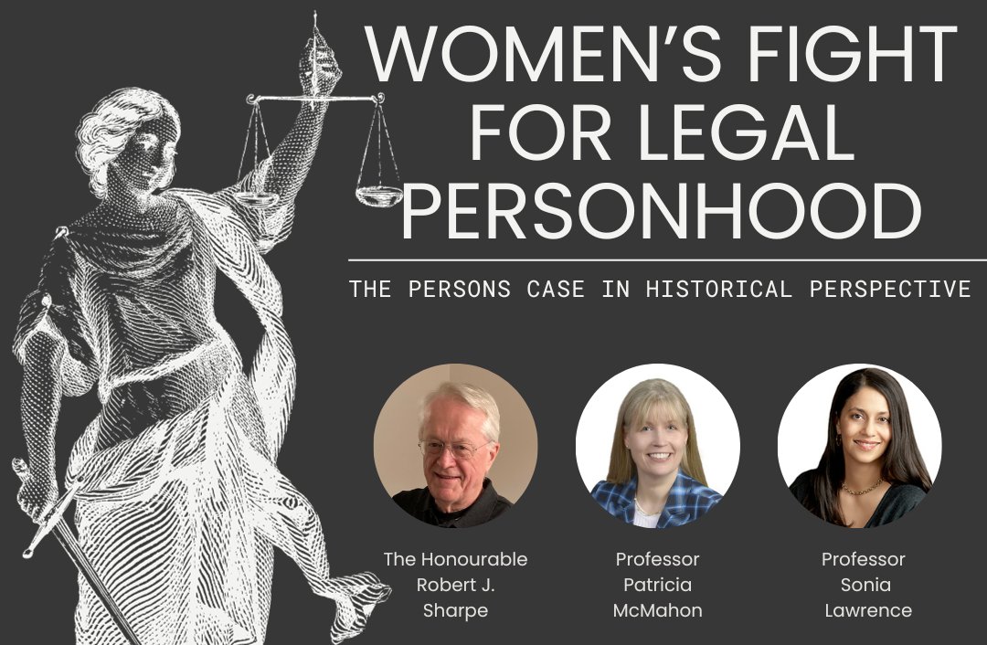 effodu's tweet image. This will definitely be an insightful dive into a pivotal moment in legal history!

Prof. @sonialawprof and Prof.  @TrishIMcMahon on "Women's Fight for Legal Personhood: The Persons Case in Historical Perspective."

More  + register: osgoodesociety.ca/event/womens-f…  Cc: @OsgoodeSociety