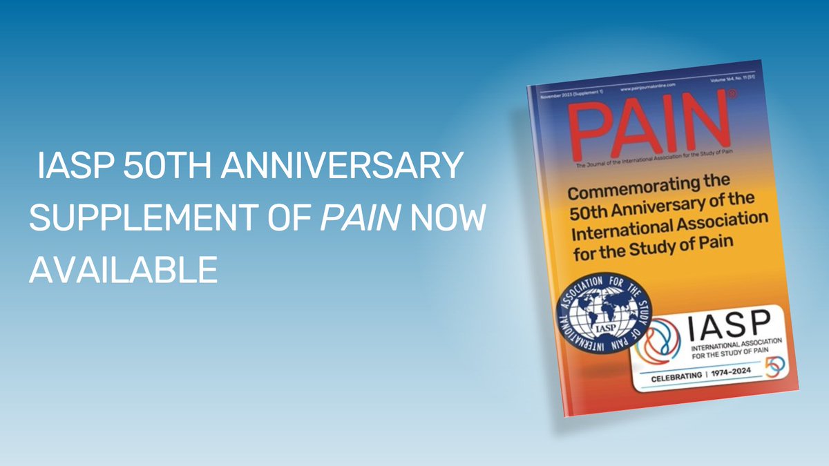 IASP presents the #IASP50 Anniversary Supplement of #PAIN offering an insightful exploration into the evolution of pain research and the indelible impact we've made. Access your copy here: bit.ly/40aliyD