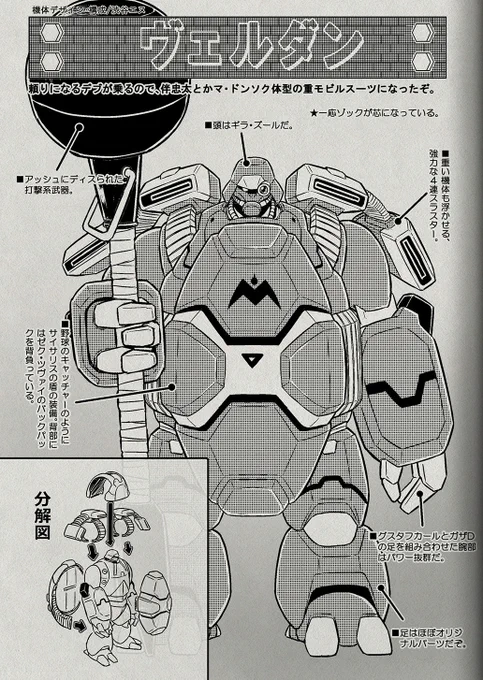 今回のアンカー(F89)が持ってる盾の素性で混乱されてる方が散見されますが、今回の主役であるマック・ストームさんの私物のレプリカ品(たぶん)です。

以前は愛機であるミキシングビルドMSの「腹巻き」として使用してました。万が一スパロボやGジェネに参戦したら、ニナがキレそうで怖い… 