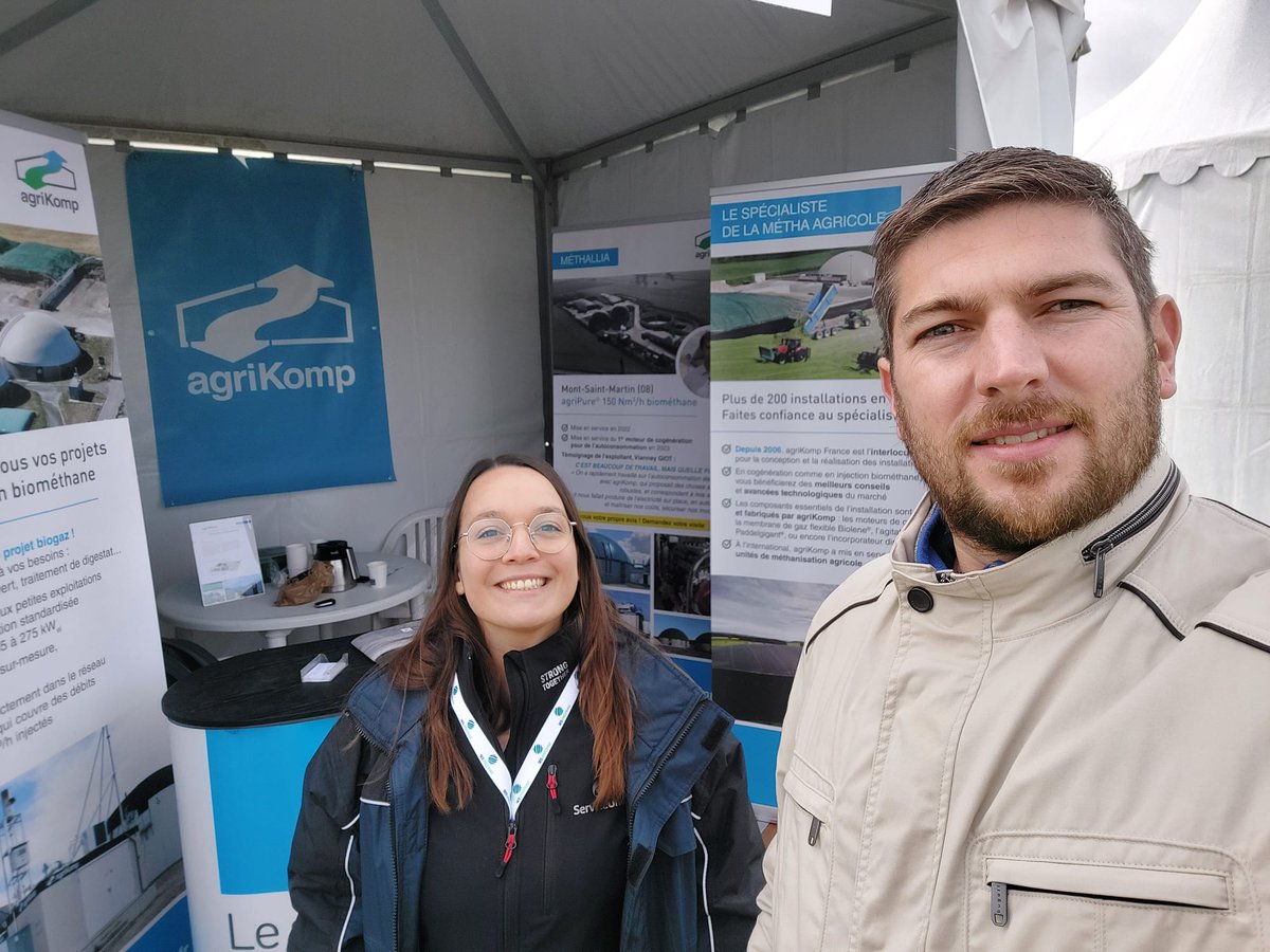 Dernière ligne droite pour discuter de l'opportunité de la #methanisation⚡️🔥 sur le salon #BETTERAVENIR ❘ STAND E15-6 à Berny-en-Santerre (80) avec Christophe d' <a href="/agriKomp_Fr/">agriKomp</a> et Margaux de <a href="/ServiceUnion_FR/">ServiceUnion_FR</a> venue lui prêter main forte! 😁

<a href="/LeBetteravierFR/">Le Betteravier français</a> <a href="/ITBetterave/">ITB - Institut Technique de la Betterave</a>
<a href="/GRDF/">GRDF</a>