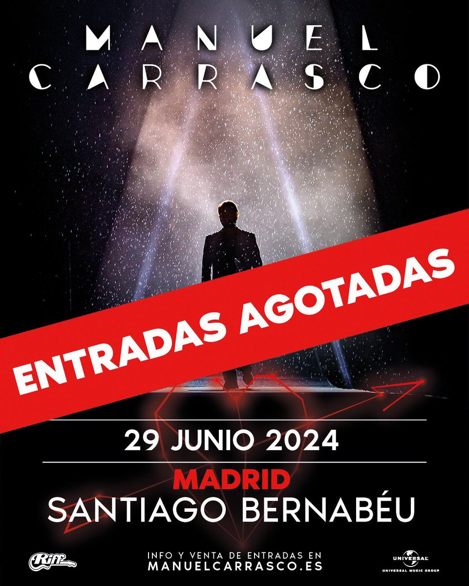 ENTRADAS AGOTADAS! 

En el nuevo Santiago Bernabéu. A 8 meses del concierto. Que locura. 

Vamos hacer historia! ❤️🏹