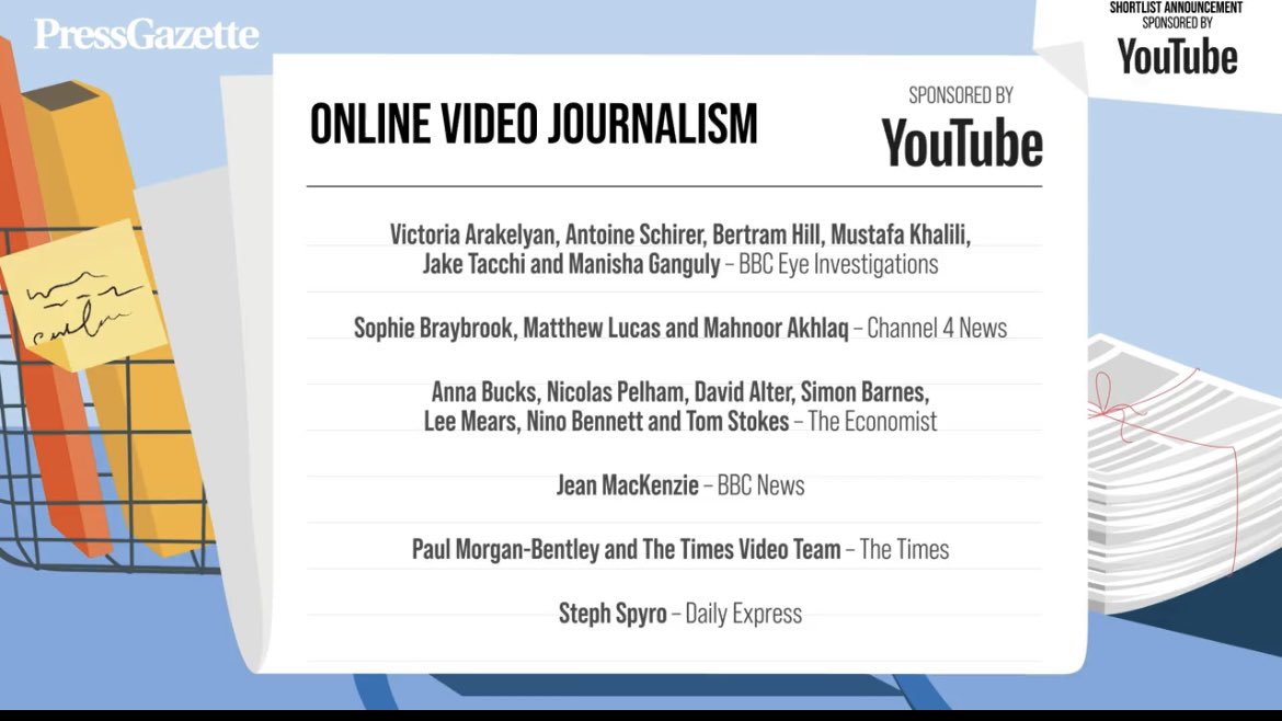 Very happy to see the Times investigation into British Gas forcing vulnerable people onto prepayment meters has been nominated for two @pressgazette British Journalism Awards: Scoop of the year and online video journalism #BJA2023