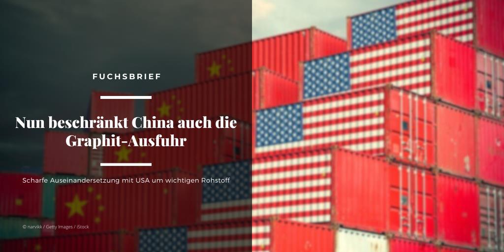 FUCHSBRIEFE's tweet image. Ohne #Graphit ist bei der Herstellung von Elektroauto-Batterien wenig zu machen. Auch dieser Rohstoff ist wesentlich in der Hand #Chinas. Das nutzt Peking im Wirtschaftskrieg mit den #USA aus. ayr.app/l/LYkw
