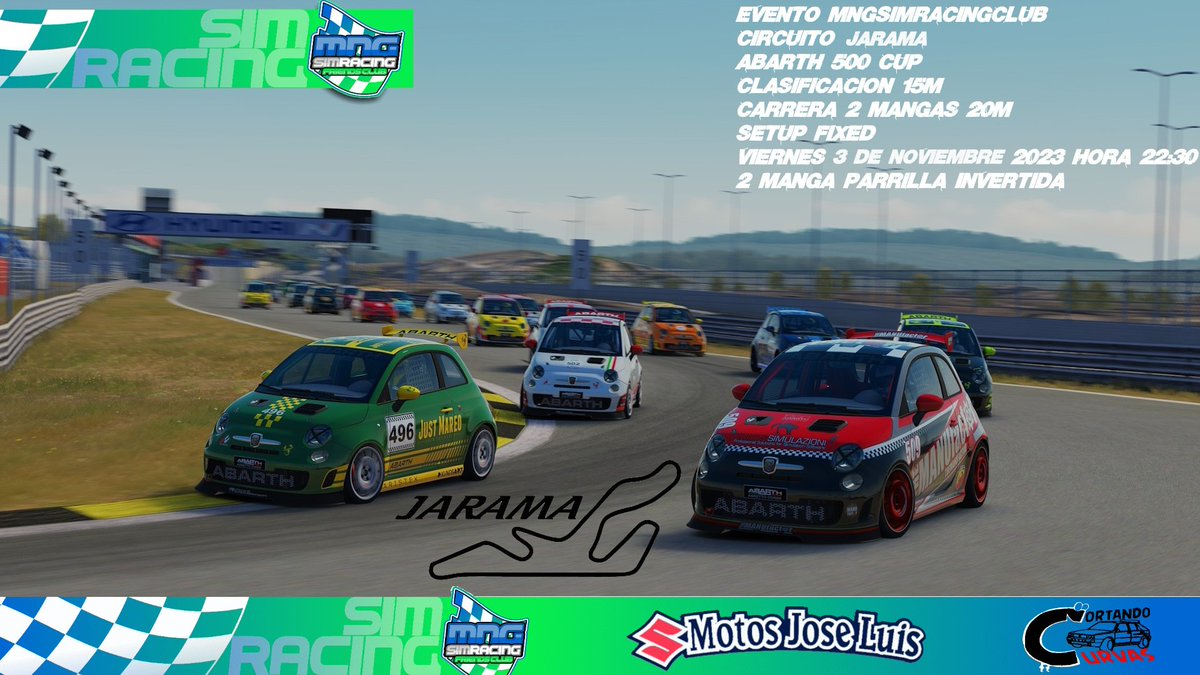 Nuevo evento MNG! 4ª carrera y última de la Abarth 500 CUP, viernes 3 de Noviembre nos vemos en el circuito de Jarama! 🤙🤙