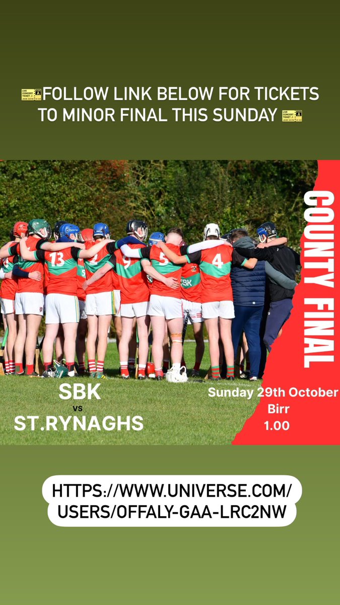Link for tickets to Minor Final 

universe.com/users/offaly-g…