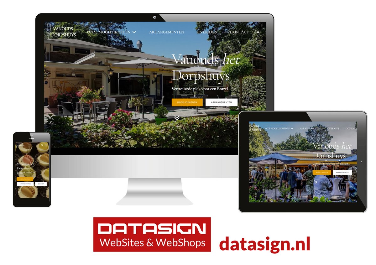 datasign's tweet photo. Nieuwe website voor Vanouds het Dorpshuys: Midden in het centrum van Bloemendaal, tussen de bossen en Noordzeeduinen bevindt zich Vanouds Het Dorpshuys. Bij uitstek de locatie voor uw feest of borrel. Voor een perfecte bruiloft, verjaardag of receptie:… https://t.co/jZsgsBktyD https://t.co/mG71Z6vuJv