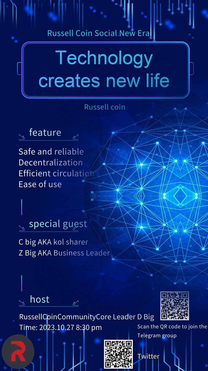 russellcoin's tweet photo. Topic: The relationship between Russell coin and social
Subtopic (Advantages and Features of Russell Coin)
Russell Coin is a new cryptocurrency that has a close relationship with Social. Here, we want to explore how Russell Coin is connected to social networking and what advantages it has.
The relationship between Russell Coin and social networking:
Decentralized social platform: Russell Coin aims to build a decentralized social platform where users can communicate and share information without barriers, while protecting user privacy through encryption technology.
Encourage content creation: Russell Coin encourages users to share valuable content on the platform, protects and authenticates content through blockchain technology, and provides Rewards to content creators.
Application of cryptocurrency: Russell Coin, as the currency within the platform, can facilitate payment and exchange between users, providing economic incentives for social behavior.
Community participation: The Russell Coin community actively participates in the development and promotion of the project, raises funds through crowd sale and other methods, and jointly creates a more complete social ecosystem.
Advantages and features of Russell Coin:
Security: Russell Coin is based on blockchain technology, which can effectively prevent hacker attacks and data tampering, ensuring the security of user information and assets.
Decentralization: Russell Coin’s decentralized design makes the entire system relatively stable and censorship-resistant, where users can express and share their opinions freely.
Convenient transactions: Russell Coin supports convenient transaction functions, allowing users to quickly realize assets and exchange value on the platform.
Encourage innovation: Russell Coin encourages users to participate in the construction and development of the platform through the Reward mechanism, and encourages more innovation and applications.
Open ecosystem: Russell Coin actively cooperates with other projects and technologies to create an open ecosystem and provide users with more diverse application scenarios.
In short, Russell Coin has a close relationship with social interaction and will bring users a more secure, free and innovative social environment. Through its unique advantages and features, Russell Coin is expected to become a leader in the future cryptocurrency market.