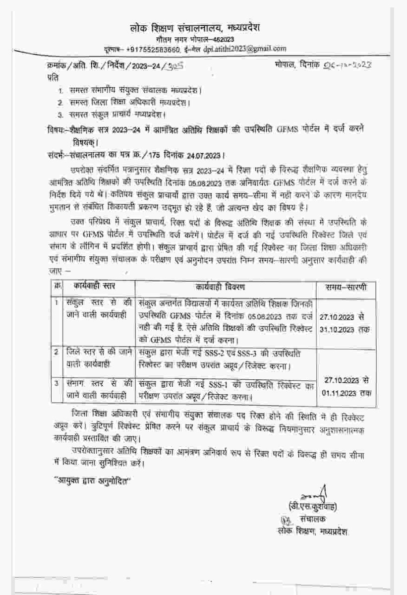 अतिथि शिक्षकों की उपस्थिति GFMS पोर्टल में दर्ज करने विषयक !
<a href="/amayra2205/">अतिथि शिक्षक जिला बड़वानी</a> <a href="/guest_teachers/">अतिथि शिक्षक एकता</a> @GaustTeacherMP0