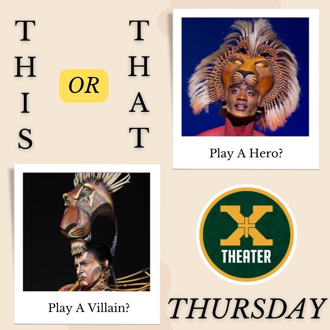 StX_Theater's tweet photo. This or That Thursday: Theatre Kid Edition!
Would you rather?
👍 Play a hero
✅ Play a villain
Answer in the comments!
#stxtheater #thisorthatthursday #heroesvsvillains #theatrekids #thursdayvibes https://t.co/Zh44d3Qu9k