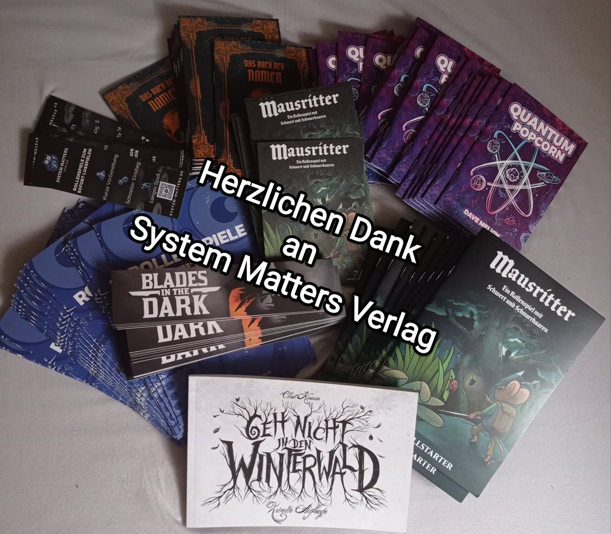 GoeRC_'s tweet photo. Herzlichen Dank an System Matters!
#Göppingen #Rollenspielclub #GöRC #PenandPaper #Rollenspiel #RPG #Tombola #Giveaways #SystemMatters https://t.co/pz8Yrm9Fsi