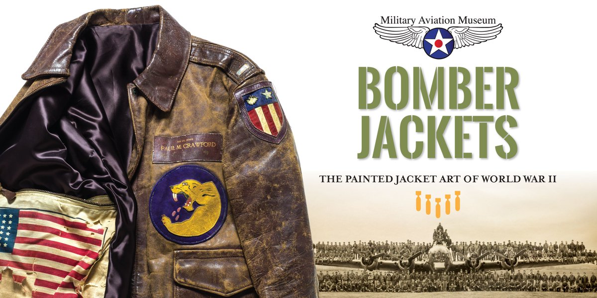 AvMuseumVB's tweet image. We are excited to announce a new exhibit opening, Sat, Nov 18 - BOMBER JACKETS: The Painted Jacket Art of World War II  Info &amp;amp; Tickets: facebook.com/events/7098379… #BomberJacket #A2 #FlyingJacket #WWII #NoseArt #ExhibitOpening #WWII #Warbirds #MilitaryAviation #flightjacketart