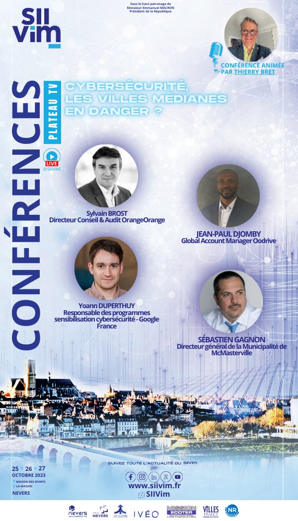 SIIViM's tweet image. 🔴#Live #SIIVim édition 2023 | 25-27 oct. | Nevers - Maison des Sports
sur youtube.com/watch?v=hAE2X-…

👉CONFERENCE : CYBERSÉCURITÉ, LES VILLES MÉDIANES EN DANGER ?

#innovation #VillesMedianes #Cybersecurite #Data #IA #InfrastructureNumérique
