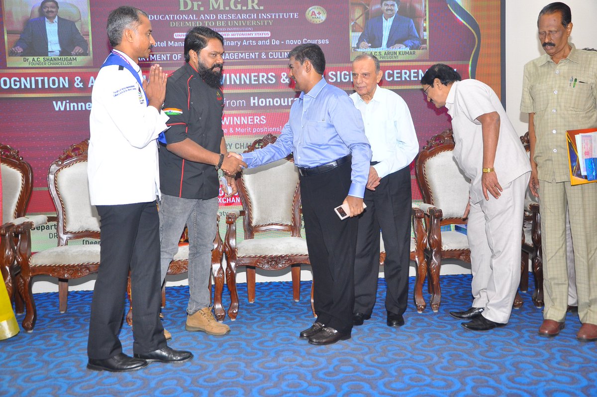 AcsArunkumar's tweet photo. Feeling elated to be a part of the Recognition Ceremony and Honoring our Hotel Management students who participated and won in the 6th edition of SICA Culinary Competition organized by South India Chefs Association (SICA, Chennai).
#MGRERI #HMCT #SICA #culinarycompetition https://t.co/tqoH3ZB802