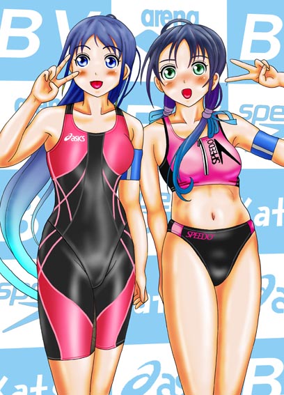 #競泳水着がいっぱい見れるタグ
2次元もあるでよ～ 