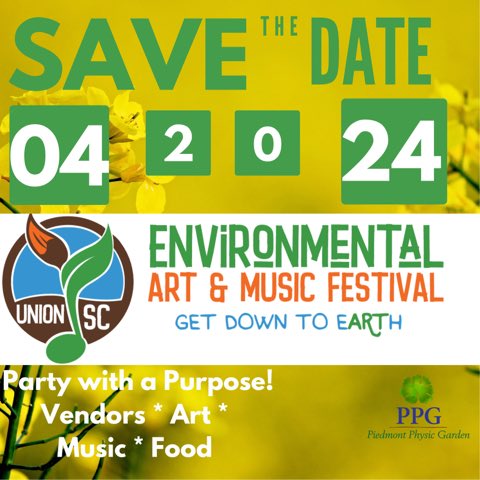 UnionEAMF's tweet photo. Mark your calendars! #festival #upstatesc #NatureBeauty  #naturelovers  #environment #getdowntoearth #SouthCarolina https://t.co/qjl5jf0SjJ