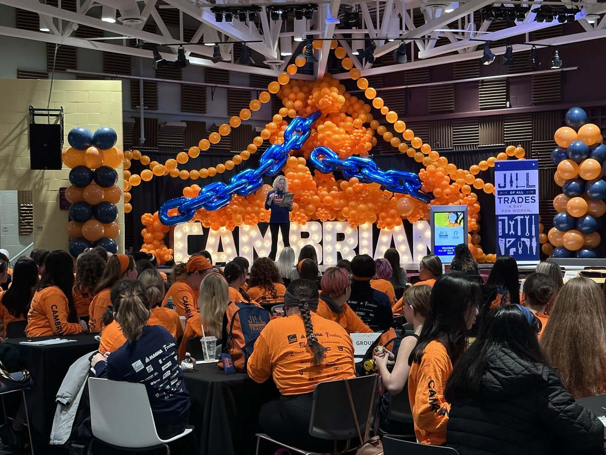 cambriancollege's tweet photo. We couldn’t be more excited than to start @JOATevent today! We’re welcoming over 150 young women to Cambrian to explore a career in skilled trades! #jill2023 https://t.co/NId05IFuBT