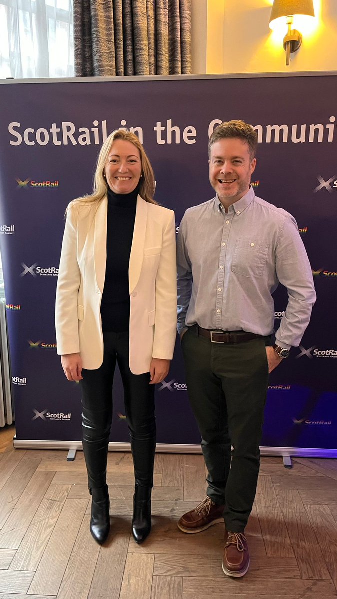 CambuslangCC's tweet photo. Great to see our Cambuslang Murals Project getting recognition at the @Scotrail in the Community Awards. Our members,  Michelle &amp; Chris, who led the project brilliantly, having a well-deserved celebratory lunch at the awards in the Central Hotel today. Go Michelle &amp; Chris! 👍👏 https://t.co/pUdECdsFQM