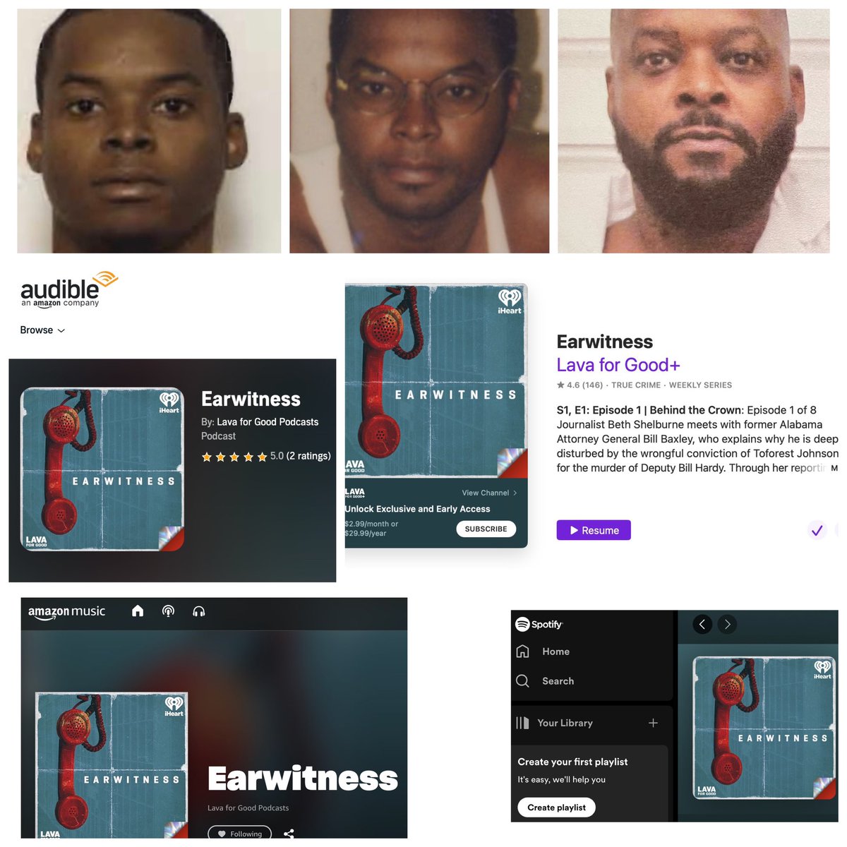 bshelburne's tweet image. Earwitness is available wherever you get your podcasts. Listen to my 2-year investigation into Toforest Johnson’s conviction as I try to figure out how an innocent man has been trapped on Alabama’s death row for 25 years. #innocent #podcast #mustlisten